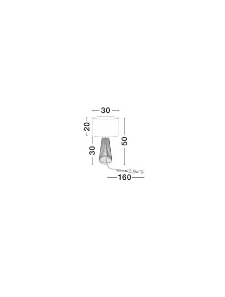 Tischlampe E27 50 cm Natur Weiß Bambus Stoffschirm LAMBERT