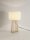 Tischlampe E27 50 cm Natur Weiß Bambus Stoffschirm LAMBERT