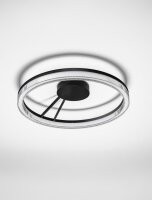 LED Deckenlampe Ring Ø 60 cm Schwarz dimmbar...