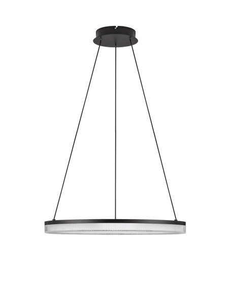 LED Pendelleuchte Schwarz Ø 60 cm dimmbar Ring warmweiß