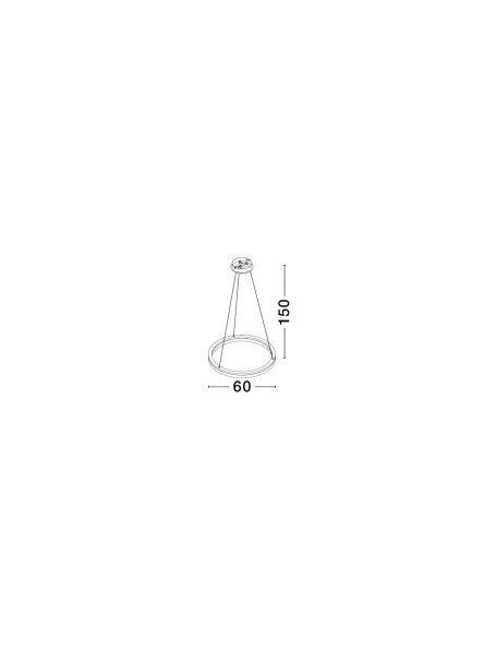 LED Pendelleuchte Schwarz Ø 60 cm dimmbar Ring warmweiß