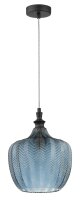 Pendelleuchte E27 &Oslash; 24 cm Schwarz Blau h&ouml;henverstellbar
