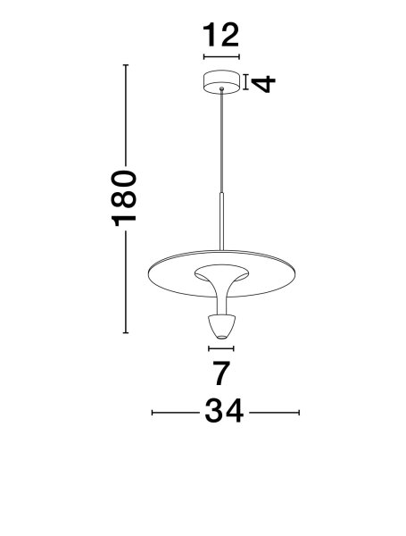 LED Pendelleuchte rund Ø 34 cm Schwarz Weiß höhenverstellbar