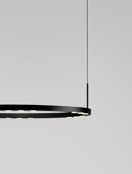 LED Pendelleuchte rund Ø 60 cm Schwarz dimmbar 6 flammig
