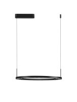 LED Pendelleuchte rund &Oslash; 60 cm Schwarz dimmbar 6 flammig