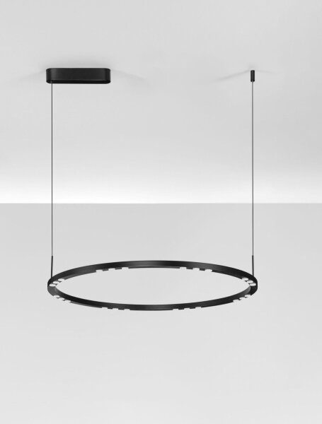 LED Hängelampe Schwarz Ø 80 cm dimmbar rund 8 flammig LAVON