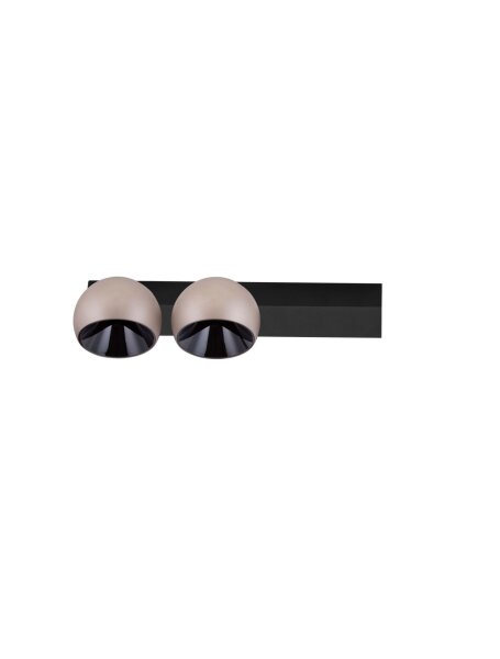 LED Wandleuchte dimmbar 36 cm breit in Schwarz Champagner