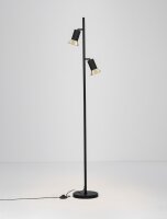 Stehleuchte 2 Spots GU10 schwenkbar 154 cm in Schwarz Gold