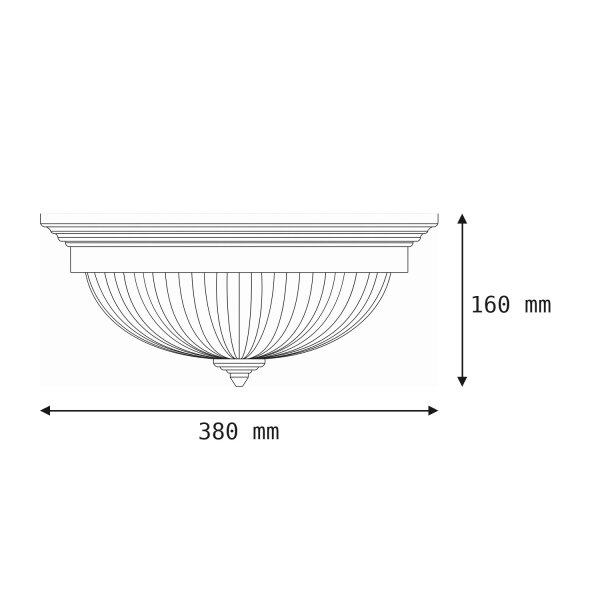 Deckenleuchte Weiß Rund Riffelglas Ø38cm ELENI