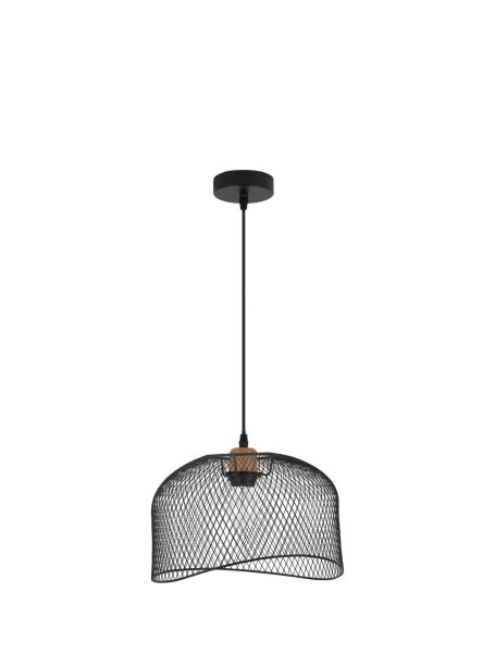 Pendelleuchte rund E27 Ø 30 cm Schwarz höhenverstellbar