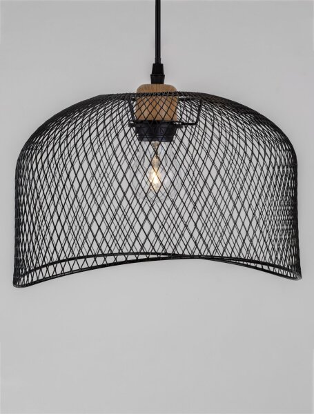 Pendelleuchte rund E27 Ø 30 cm Schwarz höhenverstellbar