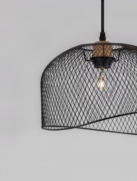 Pendelleuchte rund E27 Ø 30 cm Schwarz höhenverstellbar