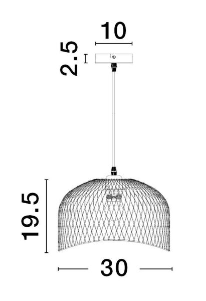 Pendelleuchte rund E27 Ø 30 cm Schwarz höhenverstellbar
