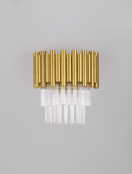 Wandlampe Up Down E14 26 cm hoch in Gold Klassisch Kristall