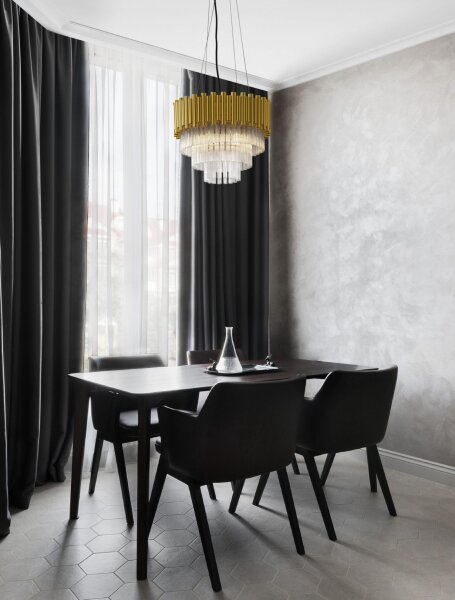 Pendelleuchte Kristall E14 in Gold Ø 39 cm Klassisch