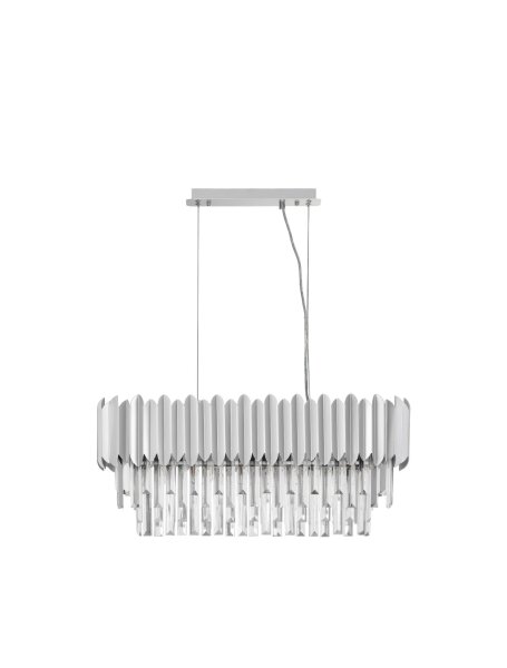 Hängelampe E14 70 cm lang in Chrom höhenverstellbar Kristall