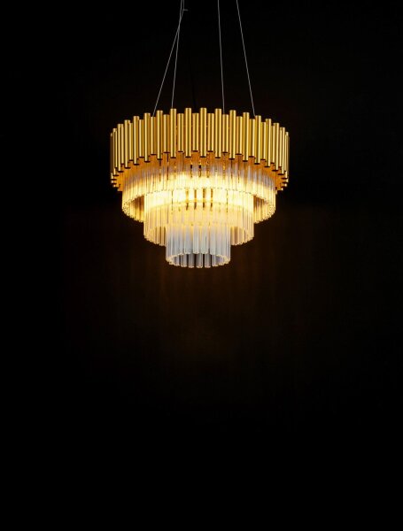 Hängeleuchte in Gold Ø 50 cm E14 Klassisch Kristall