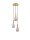 Hängelampe Retro in Gold Grau 36 cm breit E27 Rauchglas