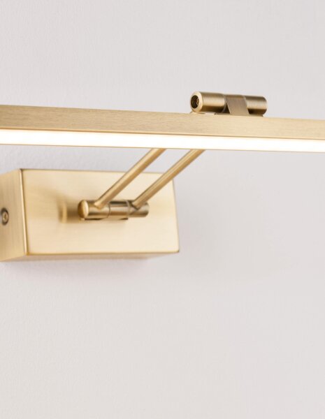 LED Wandlampe 38 cm breit in Antik Messing Metall warmweiß
