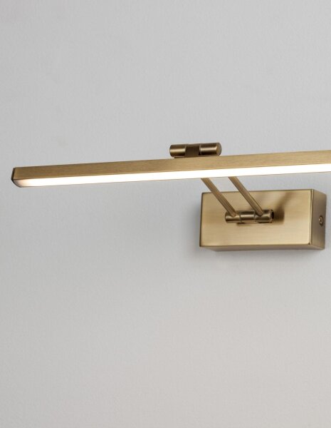 LED Wandlampe 38 cm breit in Antik Messing Metall warmweiß