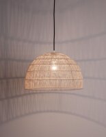 Hängelampe Schwarz Beige Ø 40 cm E27 Rattan...