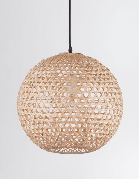 Hängeleuchte Schwarz Beige Ø 40 cm E27 höhenverstellbar rund