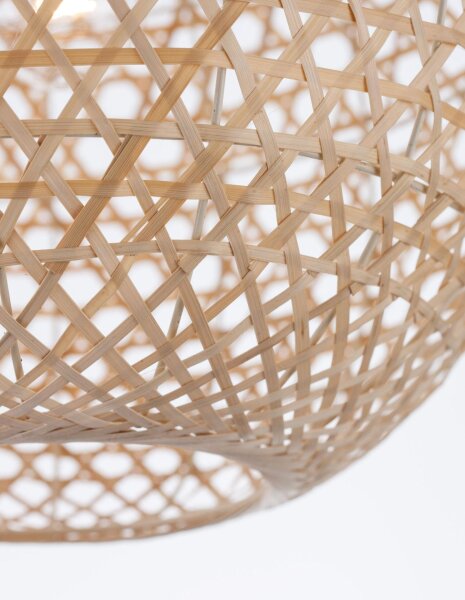Hängeleuchte Schwarz Beige Ø 40 cm E27 höhenverstellbar rund