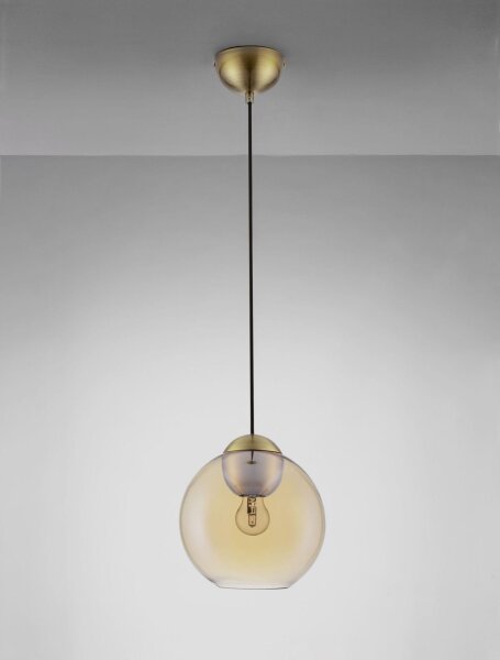 Hängelampe Retro in Gold Bernstein Ø 24 cm E27 LOREN