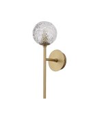 Wandlampe rund G9 35 cm hoch in Gold Vintage Klarglas Metall