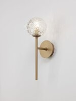 Wandlampe rund G9 35 cm hoch in Gold Vintage Klarglas Metall