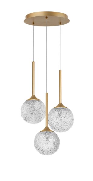 Pendelleuchte Klarglas Metall G9 in Gold 32 cm breit Vintage