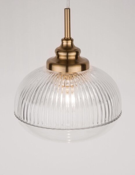 Hängelampe Vintage in Gold Ø 18 cm E14 Klarglas Metall