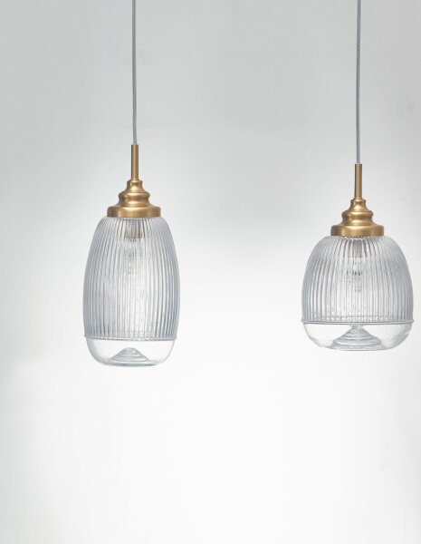 Hängelampe E14 76 cm lang in Gold höhenverstellbar Vintage