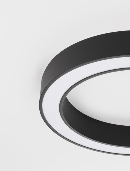 LED Deckenlampe Ø 60 cm Schwarz dimmbar Ring Farbwechsel