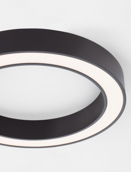 LED Deckenlampe Ø 60 cm Schwarz dimmbar Ring Farbwechsel