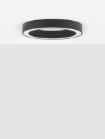 LED Deckenlampe Ø 60 cm Schwarz dimmbar Ring...