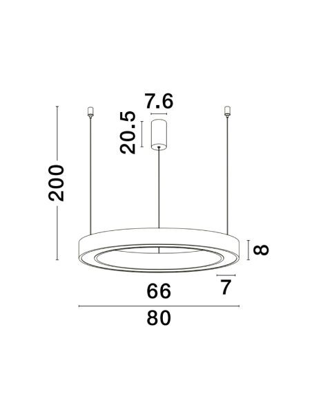 LED Kronleuchter Ø 80 cm dimmbar in Gold höhenverstellbar