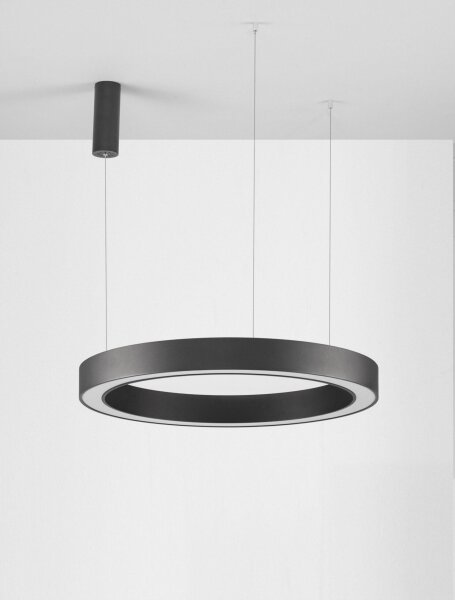 LED Hängeleuchte Schwarz Ø 80 cm dimmbar Ring Farbwechsel