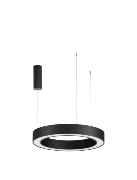 Moderner LED Kronleuchter Ø 60 cm dimmbar Schwarz Ring
