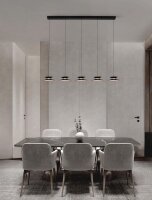 LED Hängelampe in Schwarz Gold 132 cm lang dimmbar 5...
