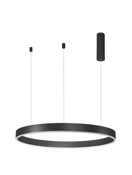 LED Kronleuchter Ring Ø 80 cm Schwarz dimmbar Farbwechsel