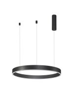 LED Pendelleuchte Schwarz &Oslash; 60 cm dimmbar Ring CCT Aluminium