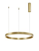 Runder LED Kronleuchter &Oslash; 60 cm in Gold dimmbar Ring MANDA