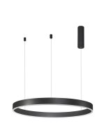 LED Pendelleuchte dimmbar Schwarz &Oslash; 80 cm Ring warmwei&szlig;