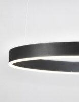 LED Pendelleuchte dimmbar Schwarz Ø 80 cm Ring...