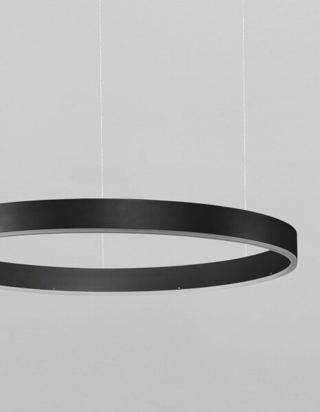 LED Kronleuchter Ø 60 cm dimmbar Schwarz höhenverstellbar