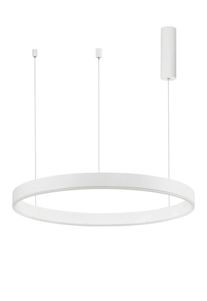 Runde LED Hängeleuchte Weiß Ø 80 cm dimmbar Ring warmweiß