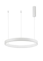 Moderner LED Kronleuchter &Oslash; 60 cm Wei&szlig; dimmbar Ring warmwei&szlig;