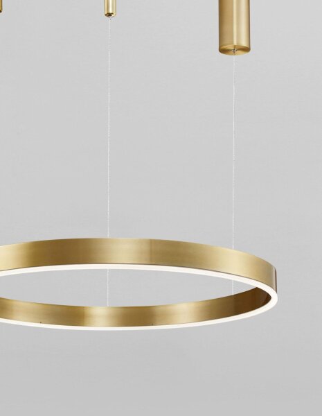 LED Kronleuchter in Gold Ø 60 cm dimmbar Ring warmweiß