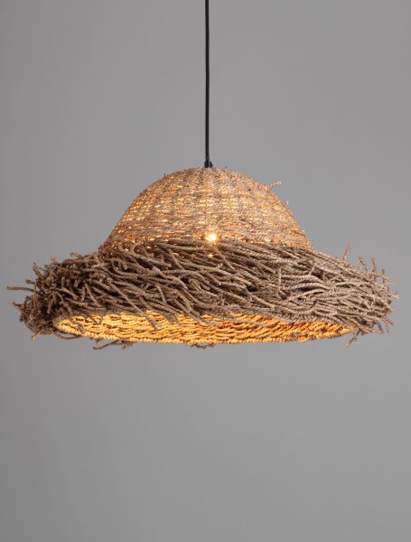 Pendelleuchte E27 Ø 65 cm Schwarz Braun höhenverstellbar